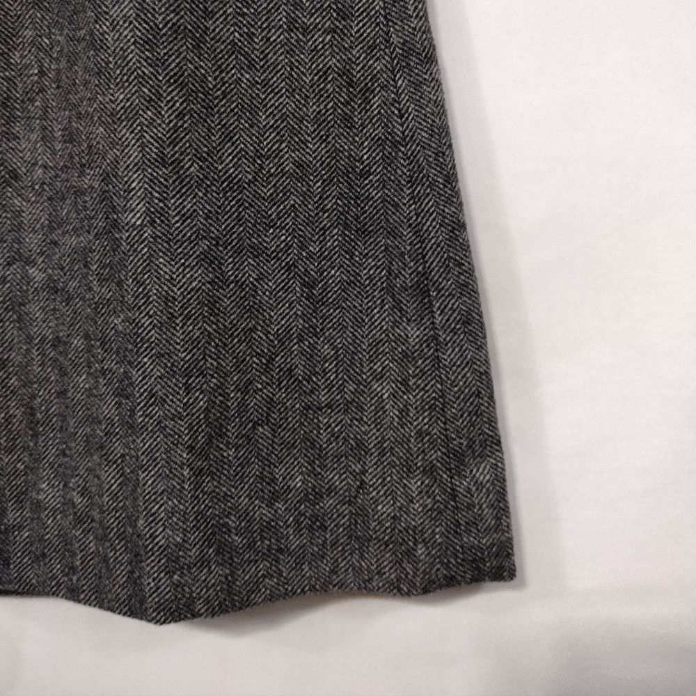 NWT J.Crew Wool Blend Herringbone A-Line Skirt Wimens 2 Gray Office Career 90s - Picture 5 of 11